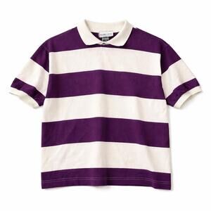 Vintage 80s purple & white striped rugby polo perfect elevated basic